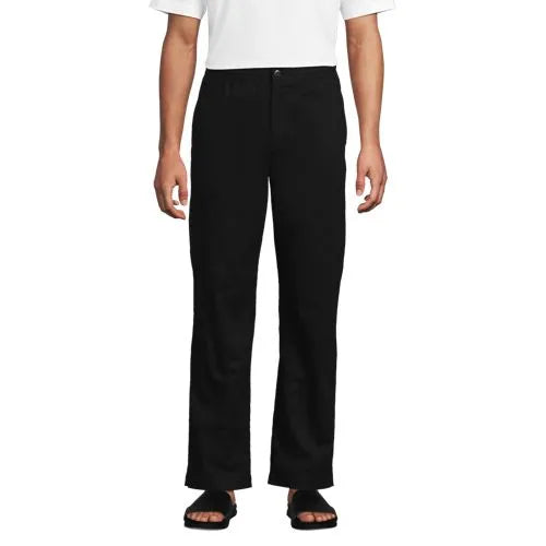 Men's Linen Cotton Elastic Waist Pant