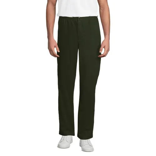 Men's Linen Cotton Elastic Waist Pant