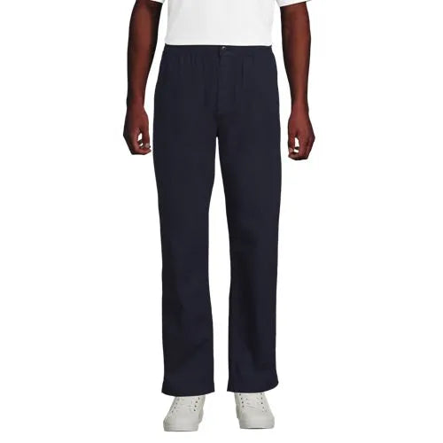 Men's Linen Cotton Elastic Waist Pant