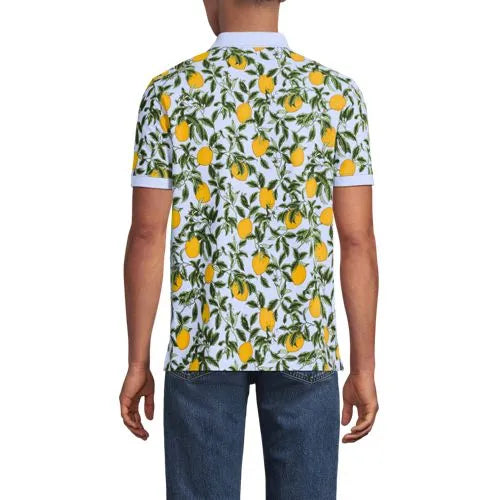 Men's Short Sleeve Pique Printed Polo