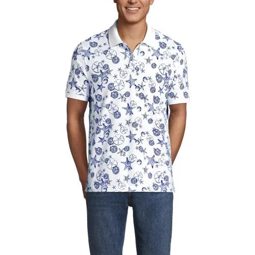 Men's Short Sleeve Pique Printed Polo