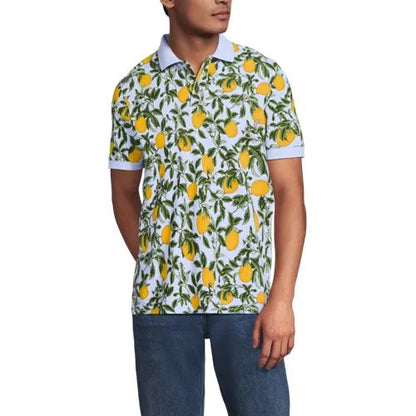 Men's Short Sleeve Pique Printed Polo