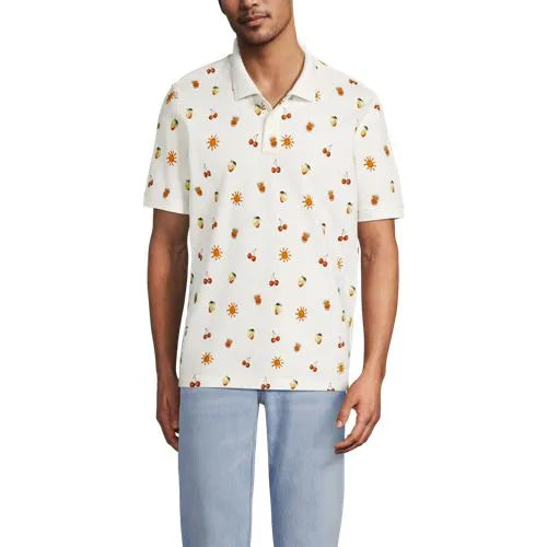 Men's Short Sleeve Pique Printed Polo