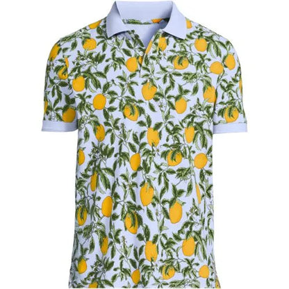Men's Short Sleeve Pique Printed Polo