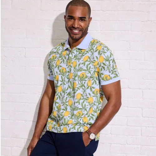 Men's Short Sleeve Pique Printed Polo