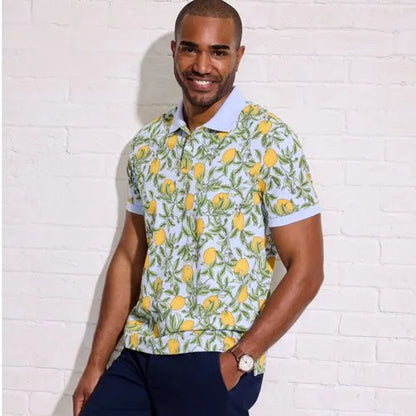Men's Short Sleeve Pique Printed Polo