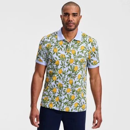 Men's Short Sleeve Pique Printed Polo