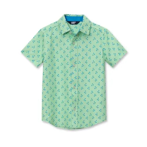 Boys Short Sleeve Button Down Performance Shirt