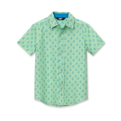 Boys Short Sleeve Button Down Performance Shirt