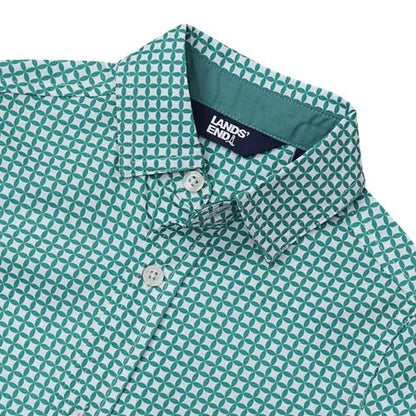 Boys Short Sleeve Button Down Performance Shirt