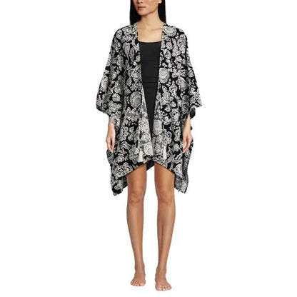Women's Cotton Tie Front Kimono Cover Up