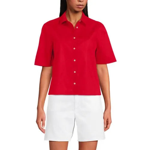 Women's Poplin Button Front Shirt