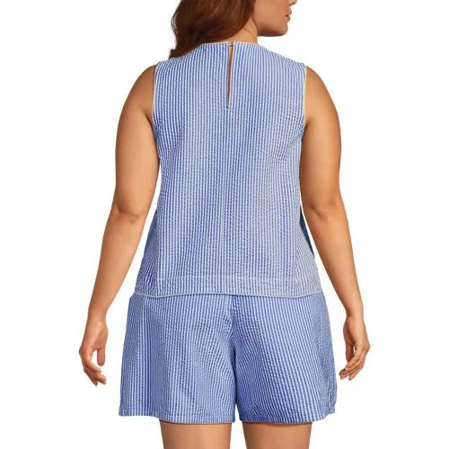 Women's Plus Size Seersucker Matchback Shell