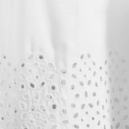 Women's Gathered Eyelet Top