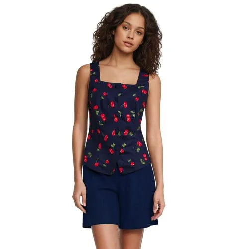 Women's Poplin Square Neck Vest