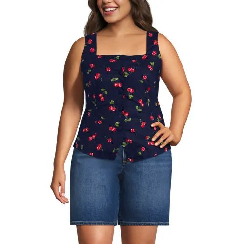 Women's Poplin Square Neck Vest