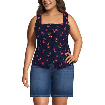 Women's Poplin Square Neck Vest