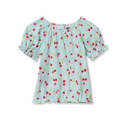 Girls Shirred Puff Blouse