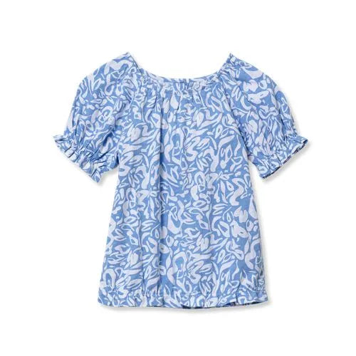 Girls Shirred Puff Blouse