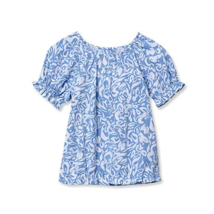 Girls Shirred Puff Blouse