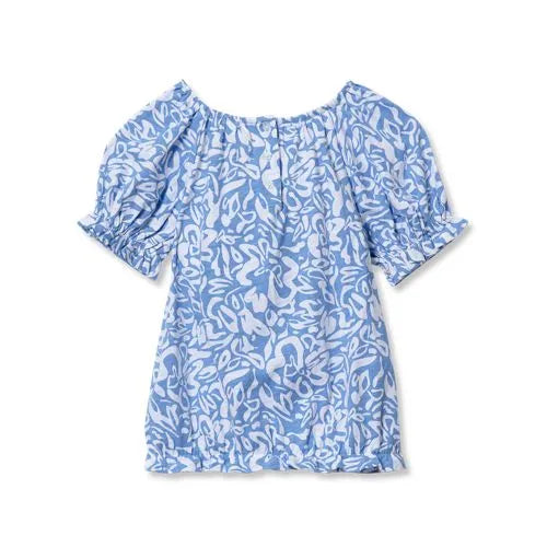 Girls Shirred Puff Blouse