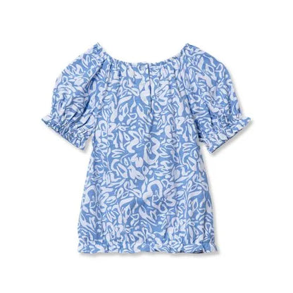 Girls Shirred Puff Blouse