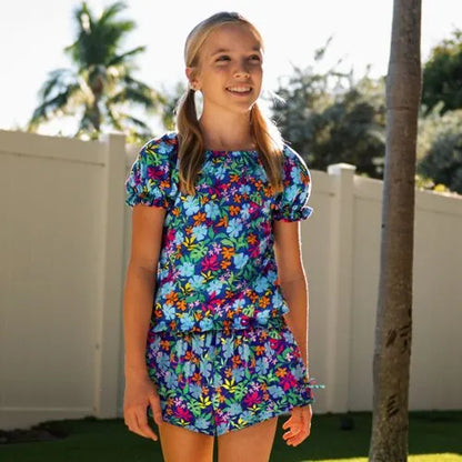 Girls Shirred Puff Blouse