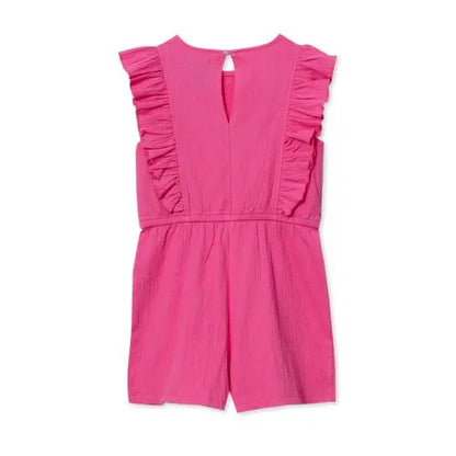 Girls Sleeveless Ruffle Knit Romper