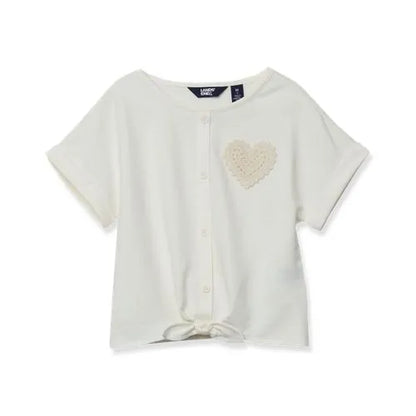 Girls Slouchy Button Front Terry Knit Top