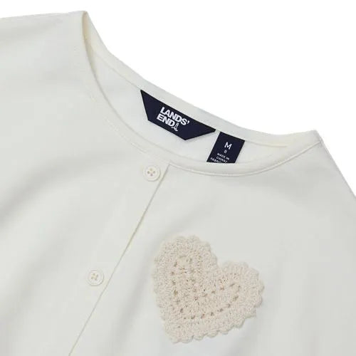 Girls Slouchy Button Front Terry Knit Top