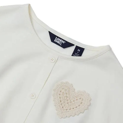 Girls Slouchy Button Front Terry Knit Top