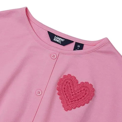 Girls Slouchy Button Front Terry Knit Top