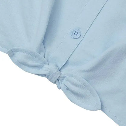 Girls Slouchy Button Front Terry Knit Top