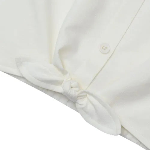 Girls Slouchy Button Front Terry Knit Top