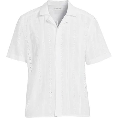 Men's Eyelet Camp Collar Shirt