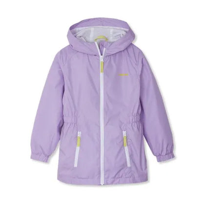 Girls Hooded Water Resistant Rain Jacket