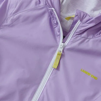 Girls Hooded Water Resistant Rain Jacket