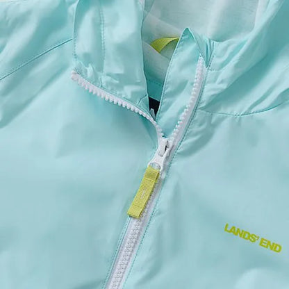 Girls Hooded Water Resistant Rain Jacket