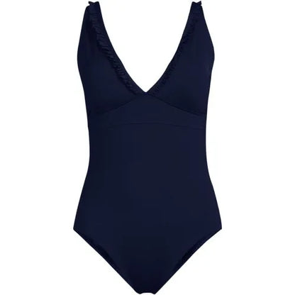 Women's LE x T and T The Tegan Ruffle V-neck Plunge One Piece