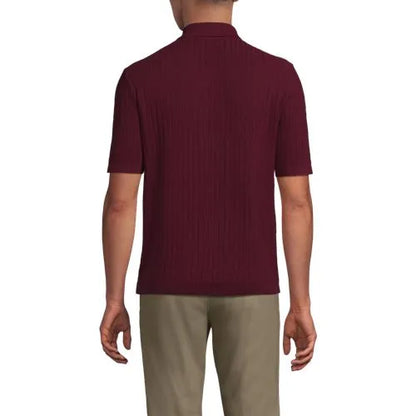 Men's Short Sleeve Lightweight Button Through Polo