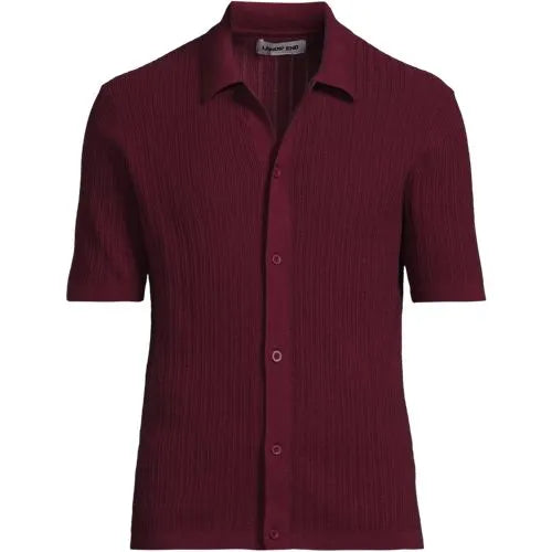 Men's Short Sleeve Lightweight Button Through Polo