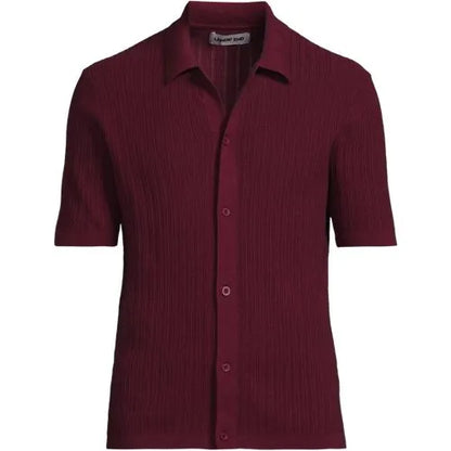 Men's Short Sleeve Lightweight Button Through Polo