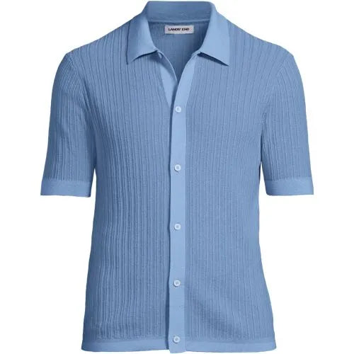 Men's Short Sleeve Lightweight Button Through Polo