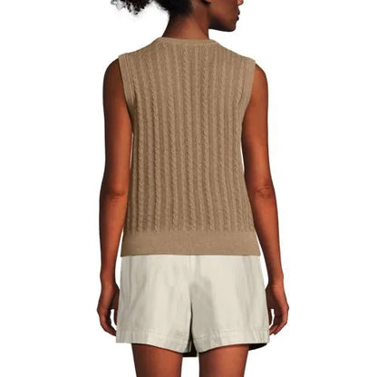 Women's Cotton Pointelle Shell Sweater