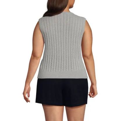 Women's Cotton Pointelle Shell Sweater