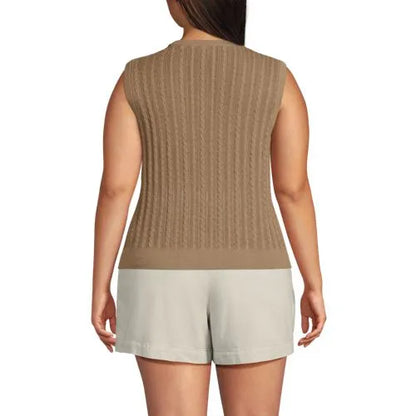Women's Cotton Pointelle Shell Sweater