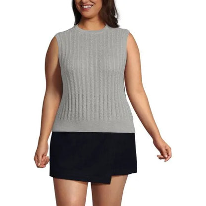 Women's Cotton Pointelle Shell Sweater