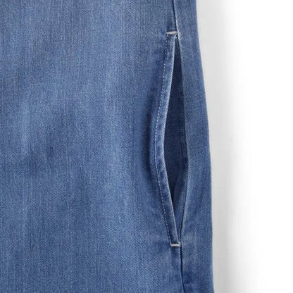 Women's Light Weight Denim Long Sleeve Button Front Shirt Dress