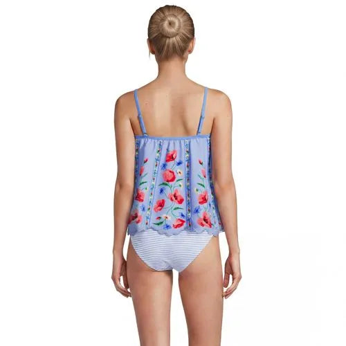 Women's Scalloped Flutter Tankini Top