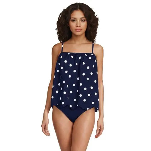 Women's Scalloped Flutter Tankini Top
